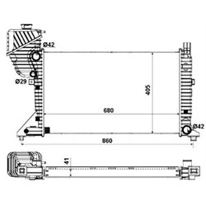 NRF 55348A - Engine radiator (Manual) fits: MERCEDES SPRINTER 2-T (B901, B902), SPRINTER 3-T (B903), SPRINTER 4-T (B904), SPRINT