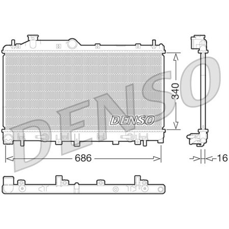 DENSO DRM36015 - Engine radiator (Automatic) fits: SUBARU LEGACY V, OUTBACK 2.0/2.5 09.09-
