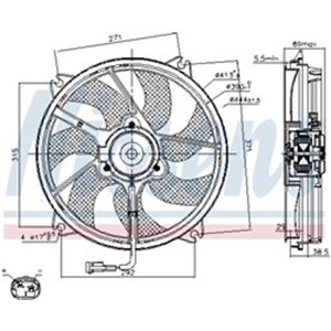 NISSENS 85606 - Radiator fan L/R fits: CITROEN BERLINGO/MINIVAN, C5, C5 I, C8, JUMPY; FIAT SCUDO, ULYSSE; LANCIA PHEDRA; PEUGEOT