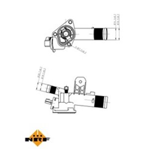 NRF 725082 Cooling system thermostat (89°C, in housing) fits: NISSAN QASHQAI