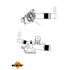 NRF 725082 - Cooling system thermostat (89°C, in housing) fits: NISSAN QASHQAI I; RENAULT CLIO II, CLIO III, ESPACE IV, GRAND SC