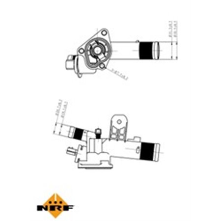 NRF 725082 Cooling system thermostat (89°C, in housing) fits: NISSAN QASHQAI