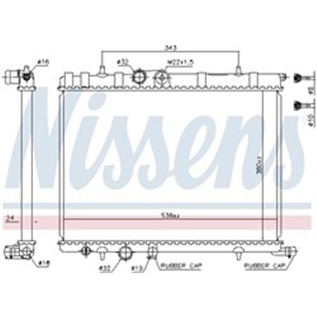 63502A Radiator, engine cooling NISSENS