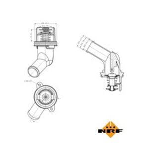 NRF 725055 Cooling system thermostat (92°C, in housing) fits: AUDI A4 B6, A4