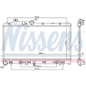 NIS 67741 Mootori radiaator (Automaatne/Manuaalne) sobib: SUBARU FORESTER, 