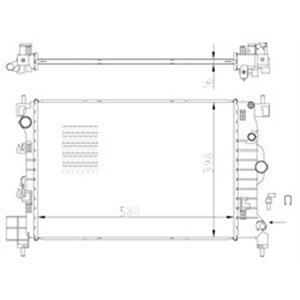 NRF 550003 - Engine radiator (Manual) fits: CHEVROLET AVEO, TRAX; OPEL MOKKA / MOKKA X 1.6/1.8 03.11-