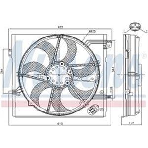 NISSENS 85946 - Radiator fan (with housing) fits: NISSAN QASHQAI II; RENAULT KADJAR 1.2-1.6D 11.13-