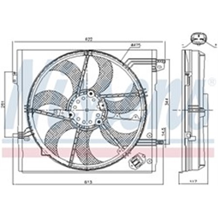 NISSENS 85946 - Radiator fan (with housing) fits: NISSAN QASHQAI II RENAULT KADJAR 1.2-1.6D 11.13-