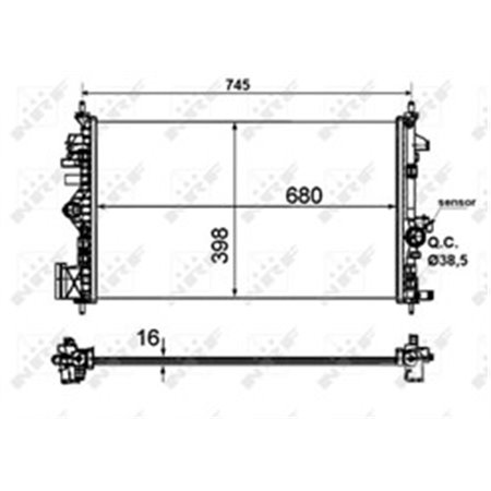 53773 Radiaator,mootorijahutus NRF