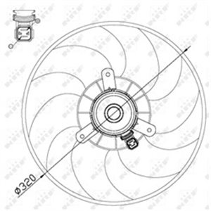 NRF 47514 - Radiator fan fits: CITROEN BERLINGO, BERLINGO/MINIVAN, XSARA, ZX; PEUGEOT 306, PARTNER, PARTNER/MINIVAN 1.1-2.0 03.9