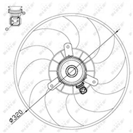 NRF 47514 - Radiator fan fits: CITROEN BERLINGO, BERLINGO/MINIVAN, XSARA, ZX PEUGEOT 306, PARTNER, PARTNER/MINIVAN 1.1-2.0 03.9