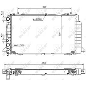 NRF 50527 Mootori radiaator sobib: AUDI 80 B4, CABRIOLET B3, COUPE B3 1.6/1