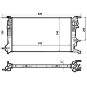 NRF 53964 - Engine radiator fits: RENAULT FLUENCE, MEGANE, MEGANE III 1.9D/2.0/2.0D 11.08-