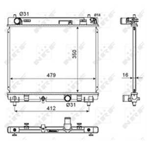 NRF 53667 - Engine radiator (Manual) fits: TOYOTA YARIS 1.4D 08.05-