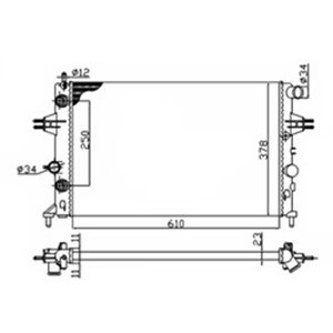 NRF 50562A - Engine radiator (Manual) fits: OPEL ASTRA G, ASTRA G CLASSIC, ZAFIRA A 1.4-2.2D 02.98-01.08