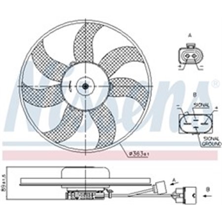 850021 Fan, engine cooling NISSENS