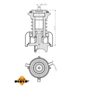 NRF 725095 - Cooling system thermostat (92°C) fits: MAN TGE; AUDI A3, Q2, Q3, TT; SEAT ALHAMBRA, ARONA, ATECA, IBIZA V, LEON, LE