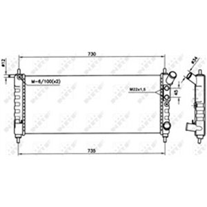 NRF 58154 Mootori radiaator sobib: OPEL ASCONA C, CORSA B 1.0 1.8 09.81 09.