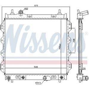 NIS 61002 Mootori radiaator sobib: CHRYSLER PT CRUISER 1.6/2.0/2.4 06.00 12