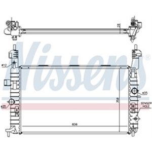NISSENS 63096 - Engine radiator (with first fit elements) fits: OPEL MERIVA A 1.4-1.8 05.03-05.10