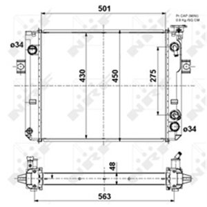 NRF 52296A - Engine radiator (forklift truck; no frame) fits: TOYOTA 02-8FDF30