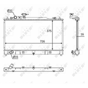 NRF 58393 Mootori radiaator (Manuaalne) sobib: MAZDA 6 1.8/2.0 08.07 07.13