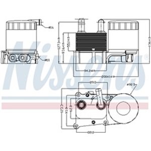 NISSENS 90706 - Oil cooler fits: FORD TOURNEO CONNECT, TRANSIT CONNECT 1.8D 06.02-12.13