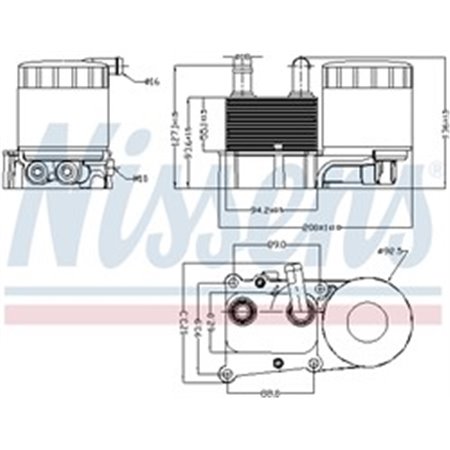 90706 Oil Cooler, engine oil NISSENS