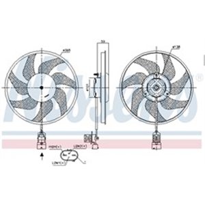 NISSENS 850048 - Radiator fan fits: OPEL COMBO TOUR, COMBO/MINIVAN, CORSA C, TIGRA 1.0-1.8 09.00-