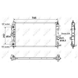 NRF 53159 Mootori radiaator (lihtsalt paigaldatav) sobib: CHEVROLET CRUZE, 