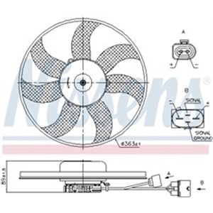 NISSENS 85699 - Radiator fan L fits: AUDI A1, A3; SEAT ALTEA, ALTEA XL, IBIZA IV, IBIZA IV SC, IBIZA IV ST, LEON, TOLEDO III; SK