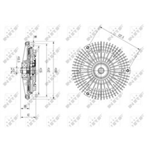 NRF 49627 - Fan clutch fits: MERCEDES G (W463); DAEWOO KORANDO; SSANGYONG KORANDO, KYRON, MUSSO, REXTON / REXTON II, RODIUS I 2.