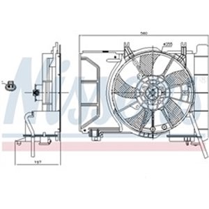 NISSENS 85941 - Radiator fan (with housing) fits: TOYOTA YARIS, YARIS / VIOS 1.0 08.05-