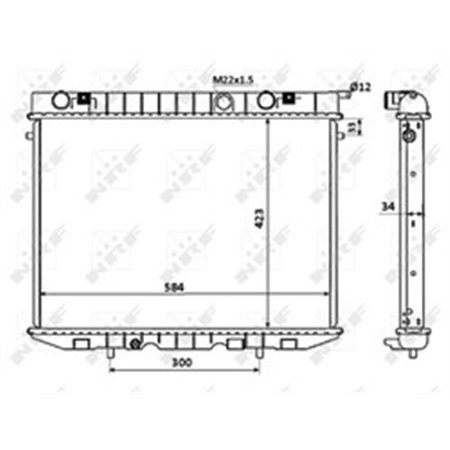 NRF 509532 Mootori radiaator sobib: OPEL FRONTERA A, FRONTERA A SPORT 2.0/2.