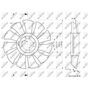 NRF 49846 - Radiator fun (diameter 380 mm, number of blades 11) fits: IVECO DAILY III, DAILY IV 8140.43B-F1CE0481E 05.99-08.11