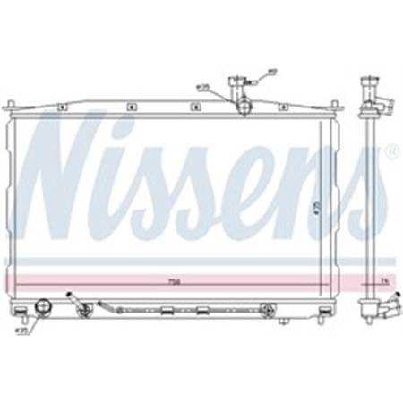 NISSENS 67505 - Engine radiator fits: HYUNDAI SANTA FÉ II 2.2D/2.7 03.06-12.12