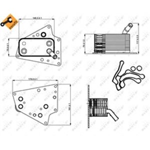 NRF 31258 Oil cooler (with seal) fits: FIAT CROMA OPEL ASTRA H, ASTRA H GT