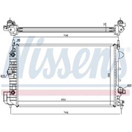 NISSENS 63113A - Engine radiator (with first fit elements) fits: CADILLAC BLS FIAT CROMA OPEL SIGNUM, VECTRA C, VECTRA C GTS 