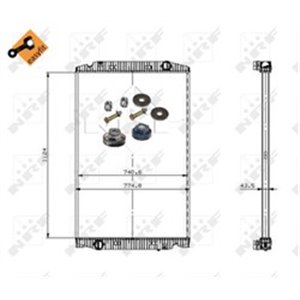 NRF 509698 - Engine radiator (no frame) fits: IVECO EUROTRAKKER, STRALIS I, STRALIS II, S-WAY, X-WAY F2CFE601E-F3HFL611G 01.01-