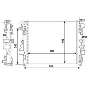 NRF 53801 Mootori radiaator sobib: MERCEDES VIANO (W639), VITO (W639), VITO