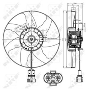 NRF 47428 - Radiator fan fits: VW CALIFORNIA T4 CAMPER, TRANSPORTER IV 1.9D-2.8 07.90-06.03