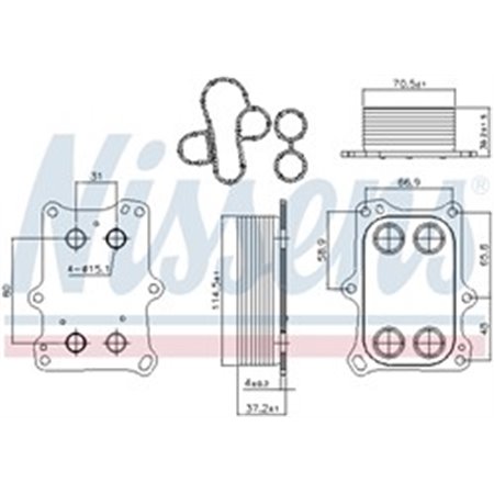 90969 Oljekylare, motorolja NISSENS