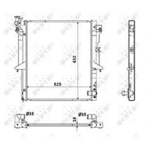 NRF 53907 - Engine radiator fits: MITSUBISHI L200 / TRITON 2.5D 11.05-12.15