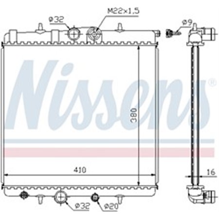 63691 Radiator, engine cooling NISSENS