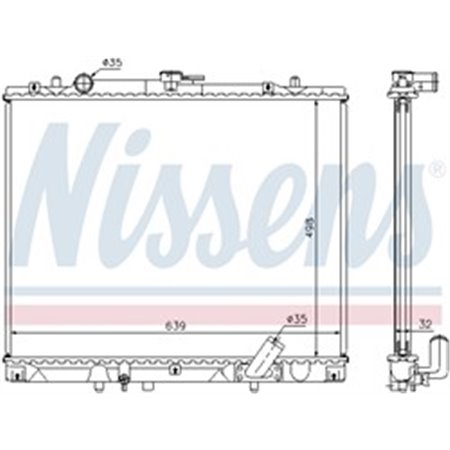 NISSENS 62895A - Motorkylare (manuell, med första monteringselement) passar: MITSUBISHI L200, PAJERO SPORT I 2.5D 11.98-