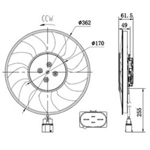 NRF 47917 - Radiator fan fits: AUDI A4 ALLROAD B9, A4 B9, A5, A6 ALLROAD C8, A6 C8, A7, A8 D5, Q7, Q8; VW TOUAREG 2.0-4.0H 01.15