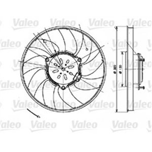 VALEO 696082 - Radiator fan R fits: MERCEDES SPRINTER 3,5-T (B906), SPRINTER 3,5-T (B907), SPRINTER 3,5-T (B907, B910), SPRINTER