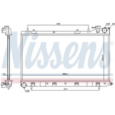 64122 Radiator, engine cooling NISSENS