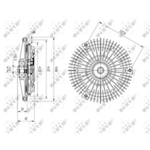 NRF 49617 - Fan clutch fits: MERCEDES E T-MODEL (S210), E (W210); SSANGYONG KORANDO 2.3D/2.9D/3.0D 12.96-11.06