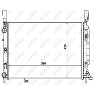 NRF 53004 Mootori radiaator sobib: RENAULT KANGOO BE BOP, KANGOO EXPRESS, K